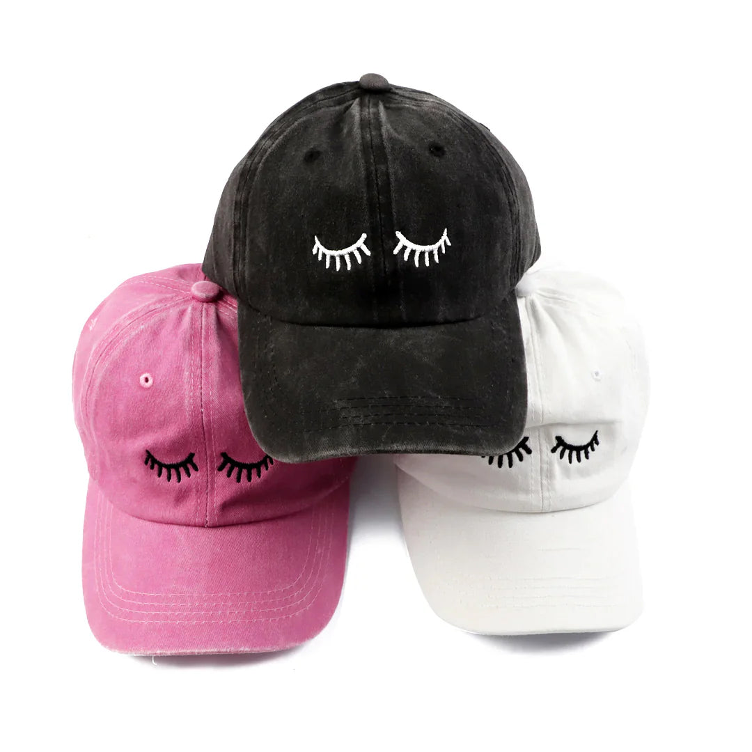 Eyelashes Embroidery Baseball Cap Summer Fashion Hat - Moonlash