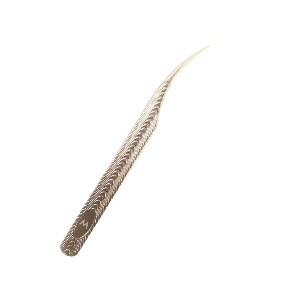MF-03 Gold Fishbone Texture Tweezers-Eyelash Extension Tweezers - Moonlash