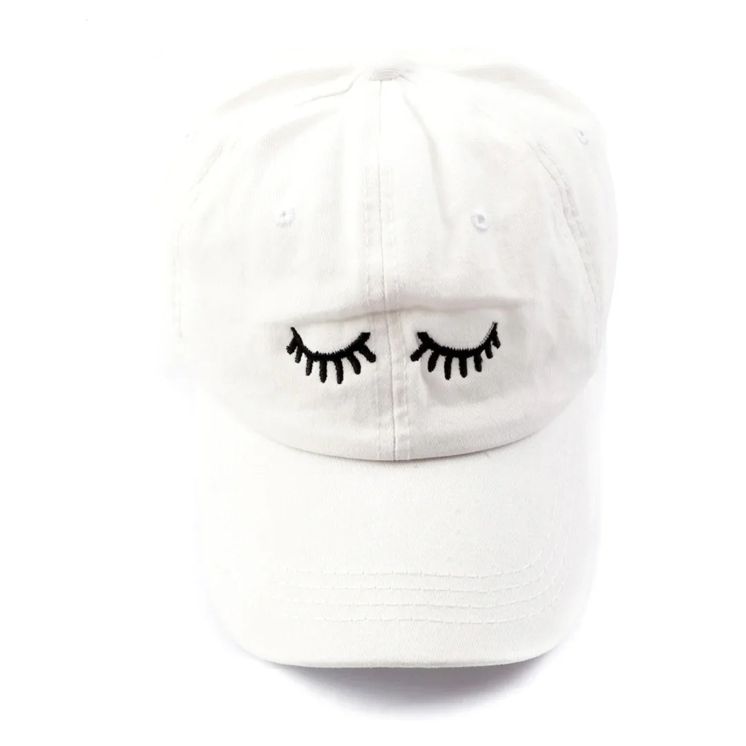 Eyelashes Embroidery Baseball Cap Summer Fashion Hat - Moonlash