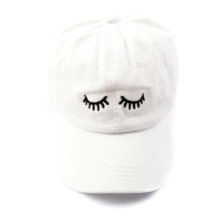 Eyelashes Embroidery Baseball Cap Summer Fashion Hat - Moonlash