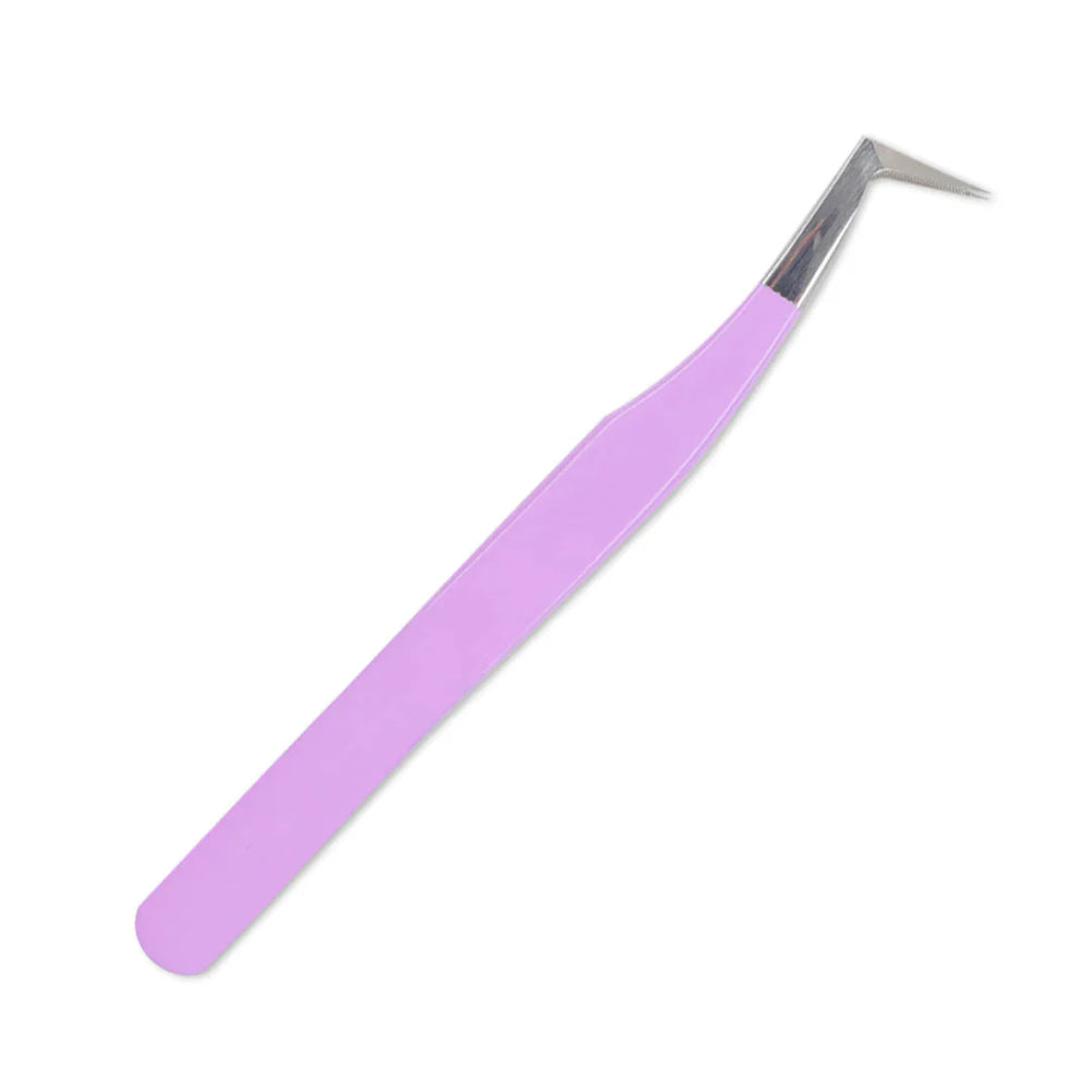 MV-03 Violet Fiber Tweezers For Eyelash Extension - Moonlash