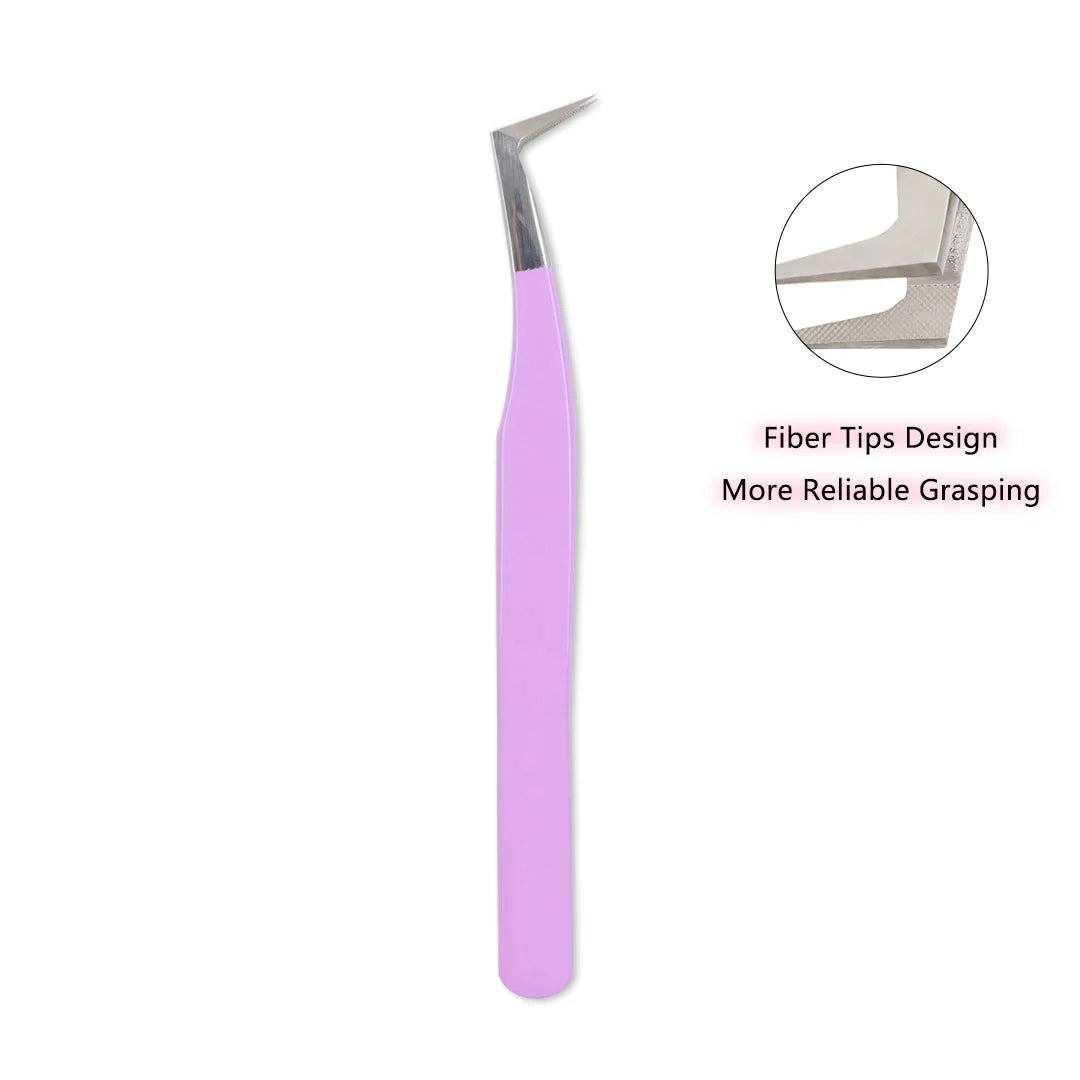 MV-03 Violet Fiber Tweezers For Eyelash Extension - Moonlash
