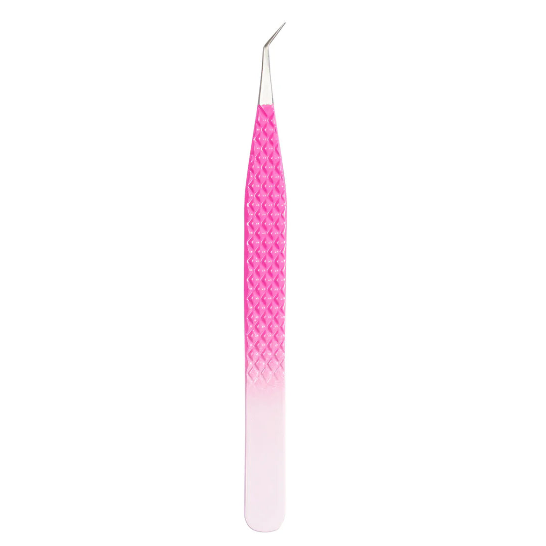 MO-04 Ombre Pink-White Tweezers For Eyelash Extension - Moonlash