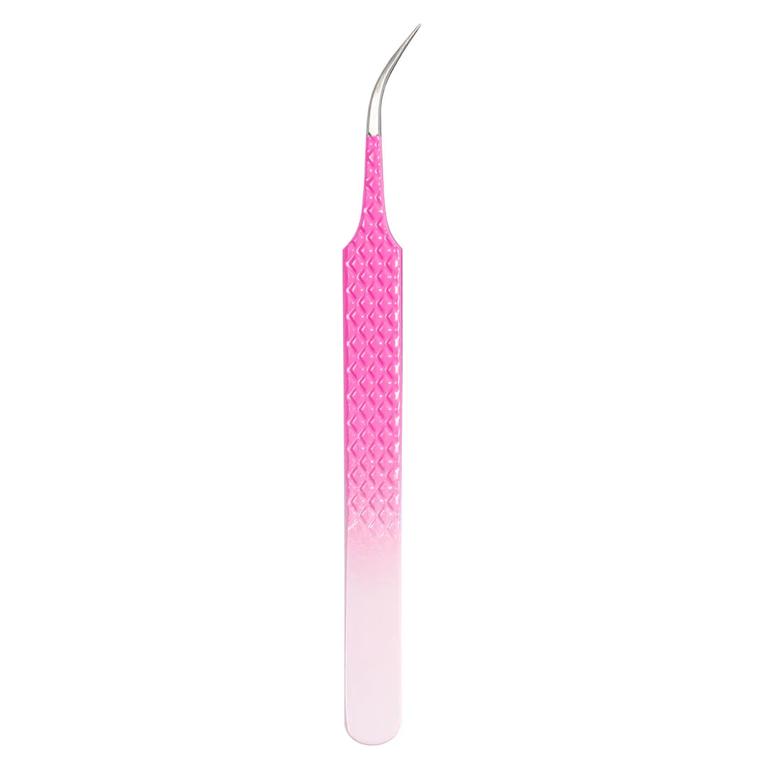 MO-02 Ombre Pink-White Tweezers For Eyelash Extension - Moonlash