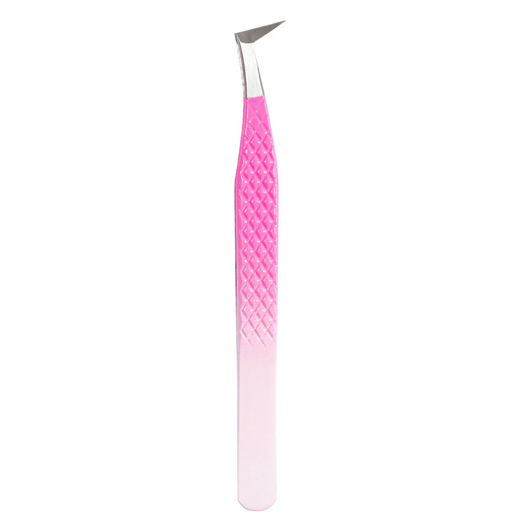MO-01 Ombre Pink-White Tweezers For Eyelash Extension - Moonlash