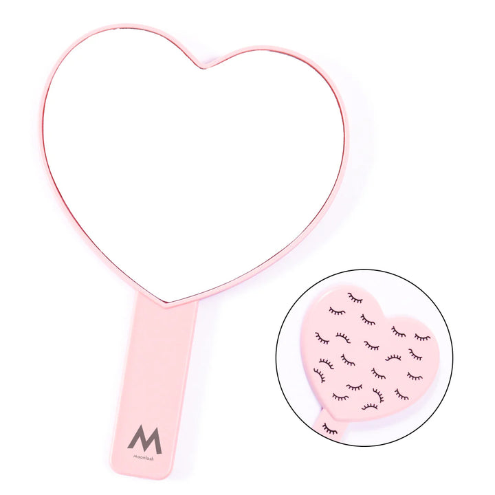 Heart-Shaped Beauty Mirror For Eyelash Extensions
