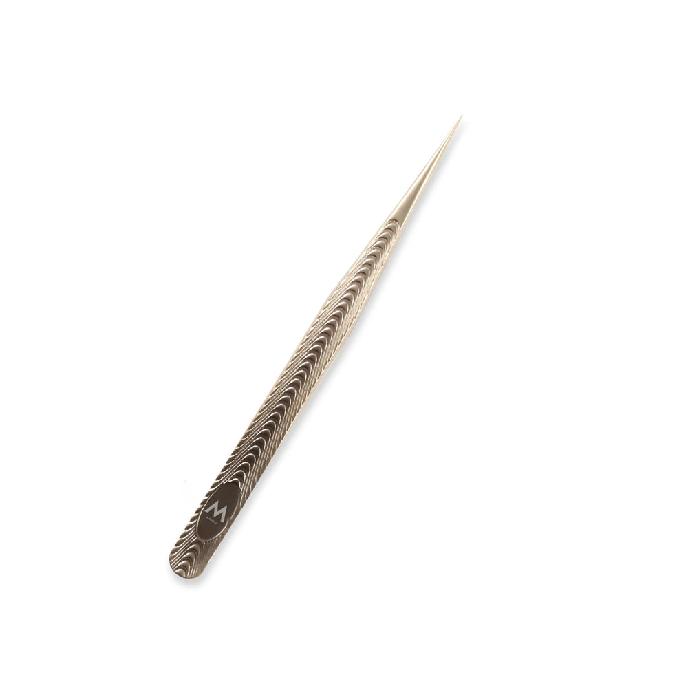 MF-04 Gold Fishbone Texture Tweezers-Eyelash Extension Tweezers - Moonlash