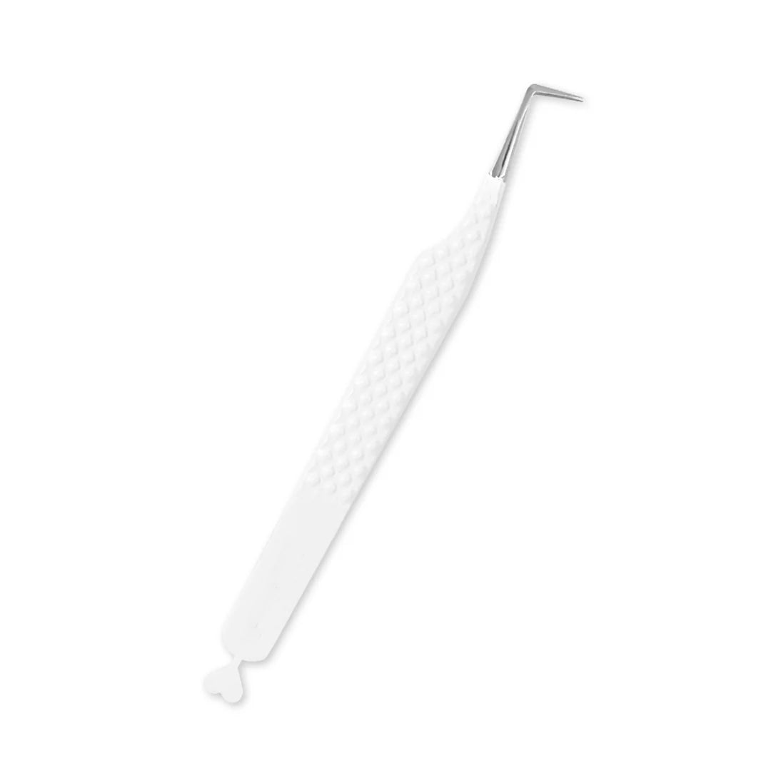 MW-01 Heart-shaped White Tweezers For Eyelash Extension - Moonlash