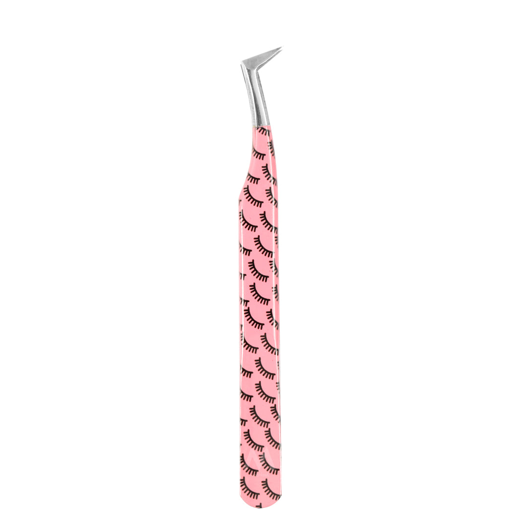 MP-08 Printed Black Lashes Tweezers For Eyelash Extension - Moonlash