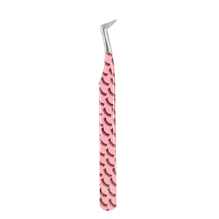 MP-08 Printed Black Lashes Tweezers For Eyelash Extension - Moonlash