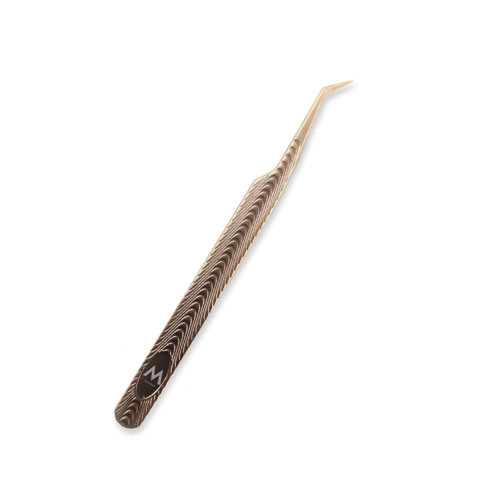 MF-01 Gold Fishbone Texture Tweezers-Eyelash Extension Tweezers - Moonlash