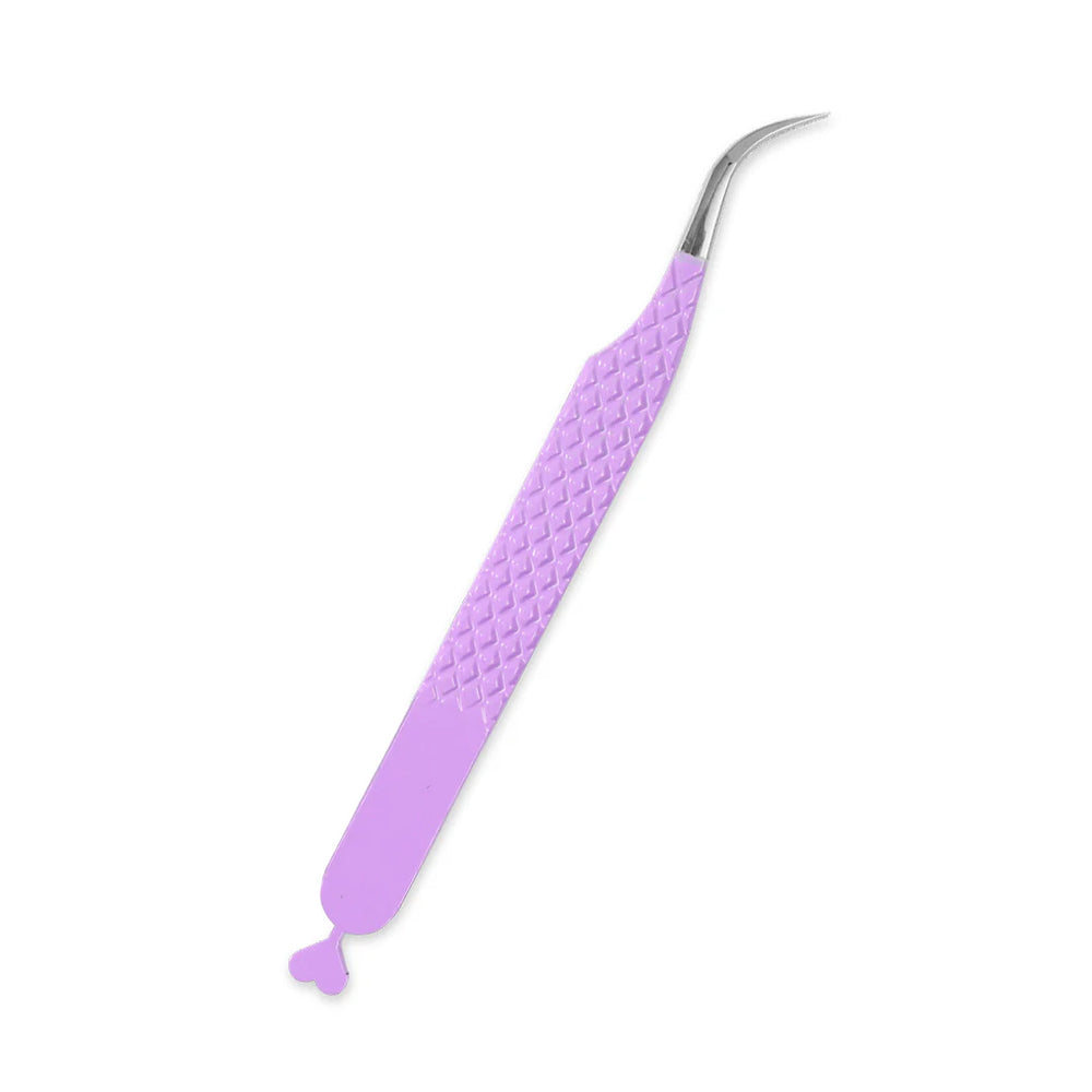 MV-01 Violet Heart-shaped Tweezers For Eyelash Extension - Moonlash