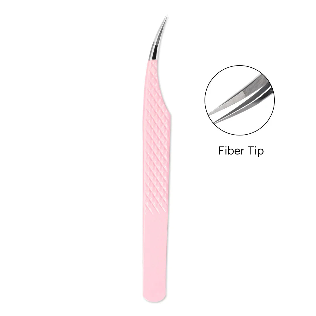 MP-02 Light Pink Fiber Tweezers For Eyelash Extension - Moonlash
