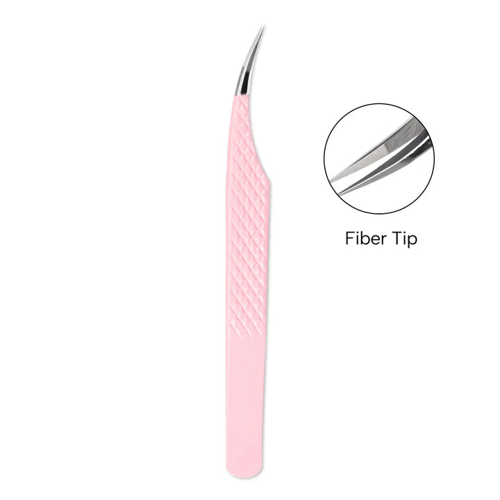 MP-02 Light Pink Fiber Tweezers For Eyelash Extension - Moonlash