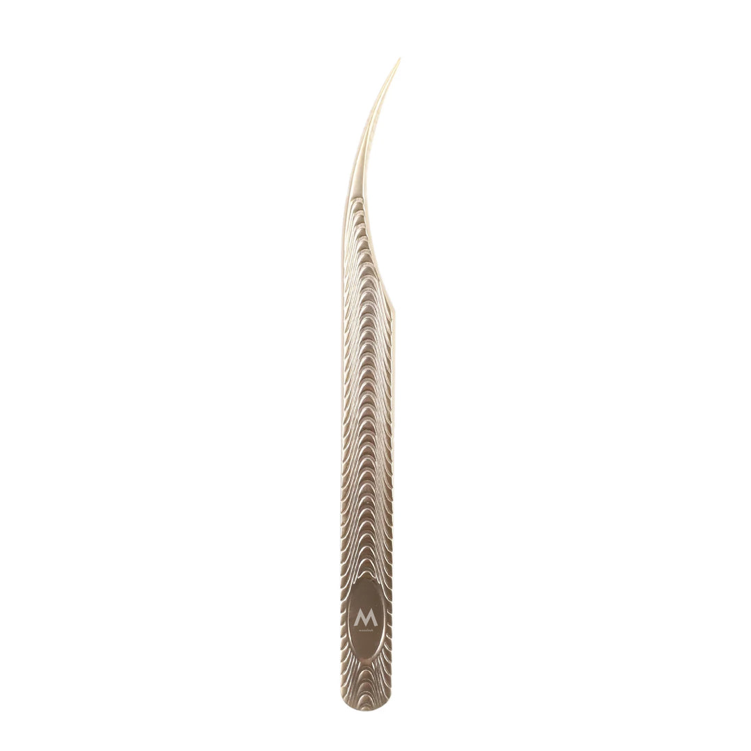 MF-03 Gold Fishbone Texture Tweezers-Eyelash Extension Tweezers - Moonlash