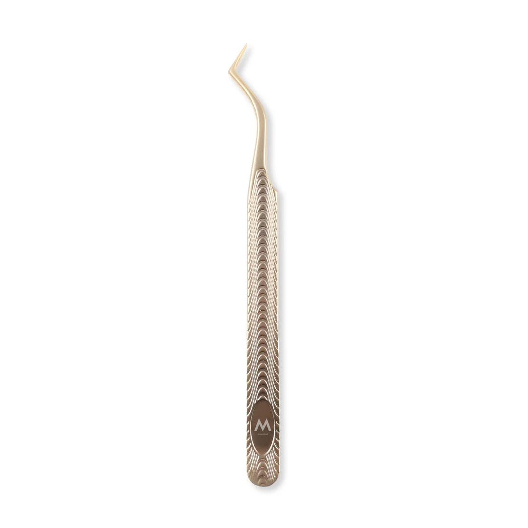 MF-02 Gold Fishbone Texture Tweezers-Eyelash Extension Tweezers - Moonlash