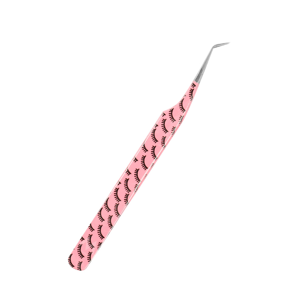 MP-06 Printed Black Lashes Tweezers For Eyelash Extension - Moonlash