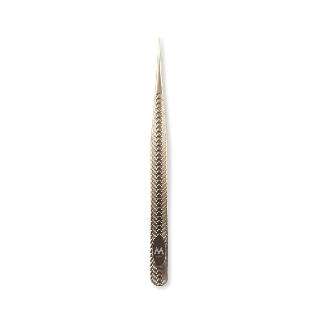 MF-04 Gold Fishbone Texture Tweezers-Eyelash Extension Tweezers - Moonlash