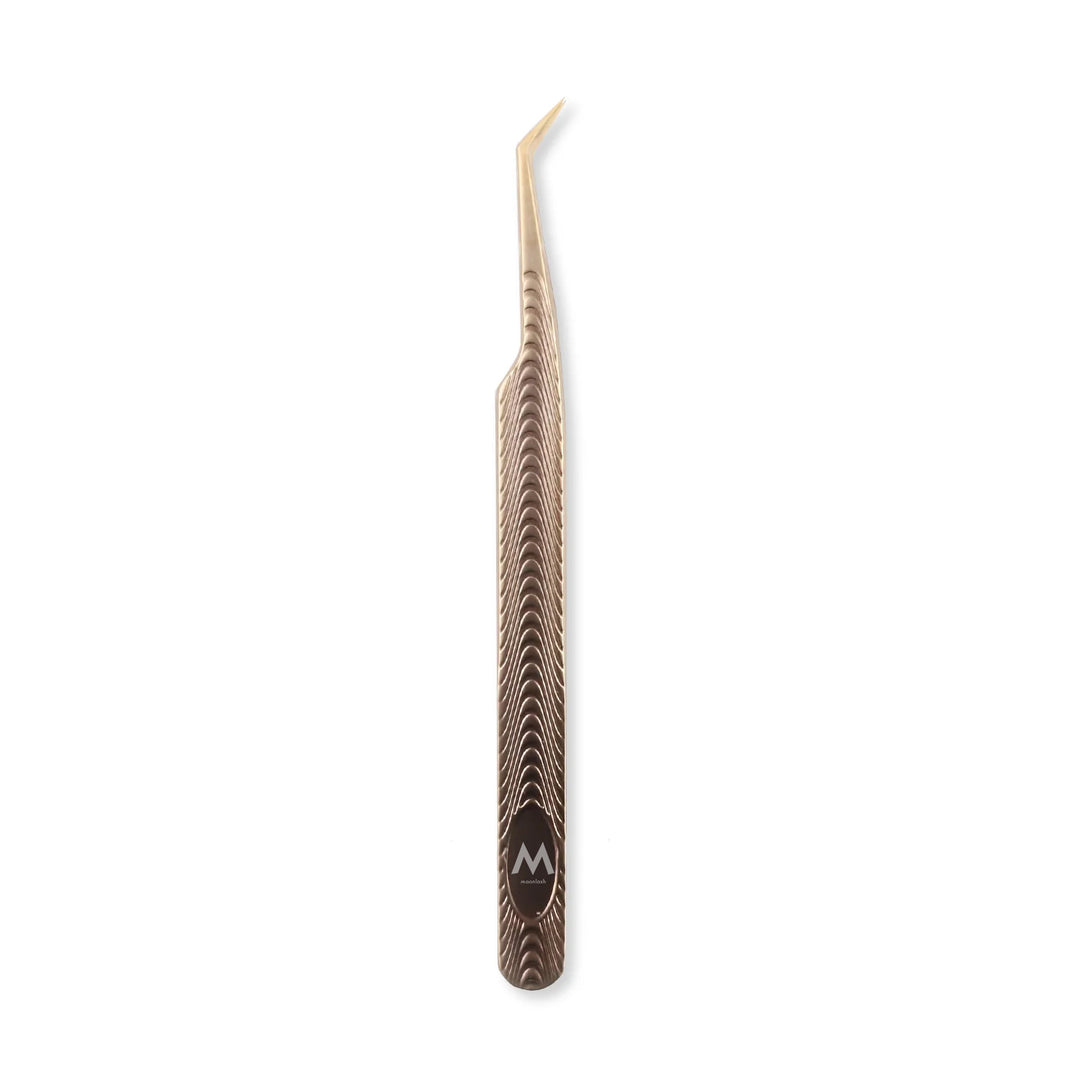 MF-01 Gold Fishbone Texture Tweezers-Eyelash Extension Tweezers - Moonlash
