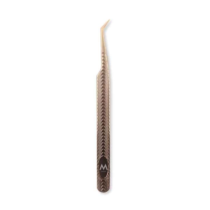 MF-01 Gold Fishbone Texture Tweezers-Eyelash Extension Tweezers - Moonlash