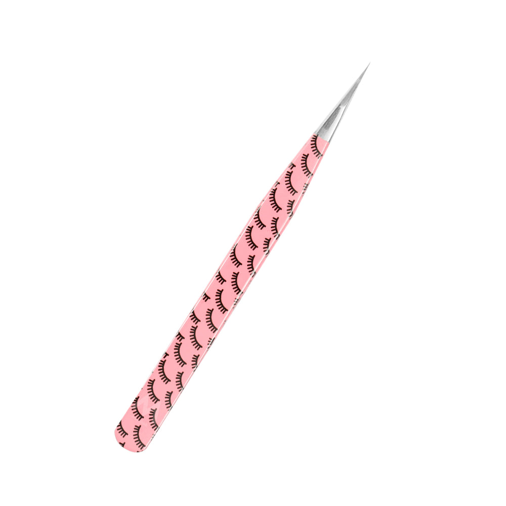 MP-07 Printed Black Lashes Tweezers For Eyelash Extension - Moonlash