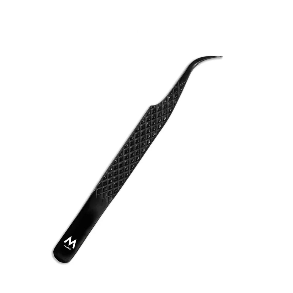 MK-02 Black Fiber Tweezers-Eyelash Extension Tweezers - Moonlash